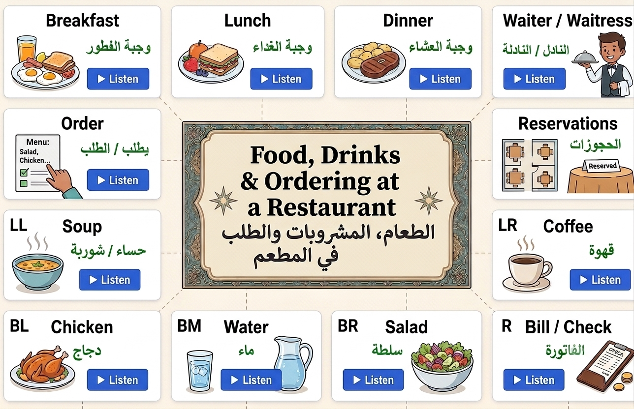 Food, Drinks & Ordering at a Restaurant